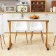 44 Inches Sintered Stone Dining Table with Metal Frame and Faux Marble Tabletop