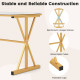 44 Inches Sintered Stone Dining Table with Metal Frame and Faux Marble Tabletop