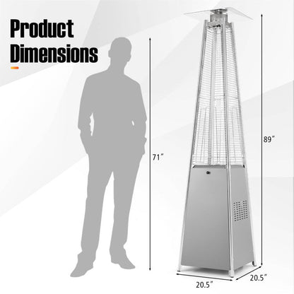 45000 BTU Pyramid Patio Heater with Zippered Cover Triple Safety Protection and wheels