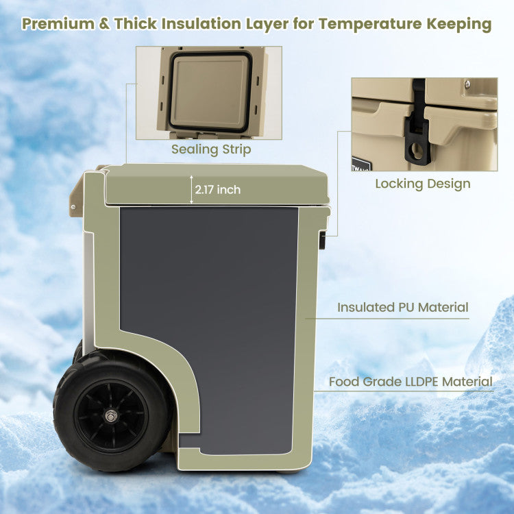 45 Quart Cooler Towable Ice Chest