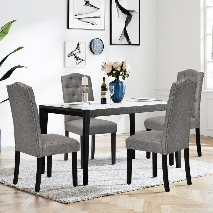 Set of 2 Modern Tufted Dining Chairs with Padded Seat