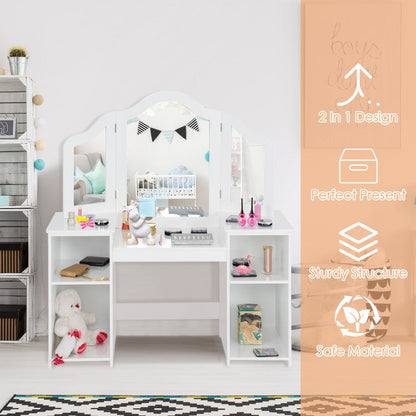 2-in-1 Detachable Design Kids Vanity Dressing Table