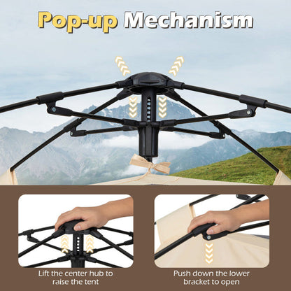 4 Person Camping Tent Portable Automatic Easy Setup with Rainfly and 2 Doors