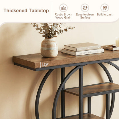 4-Tier Console Table 41 Inches Entryway Table with Storage Shelves