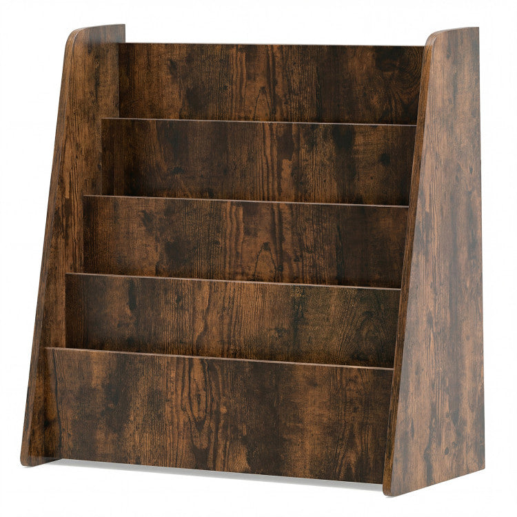 4-Tier Kids Bookshelf with Deep Compartments for Bedroom