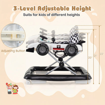 4-in-1 Baby Push Walker Activity Center Height Adjustable with Music Box