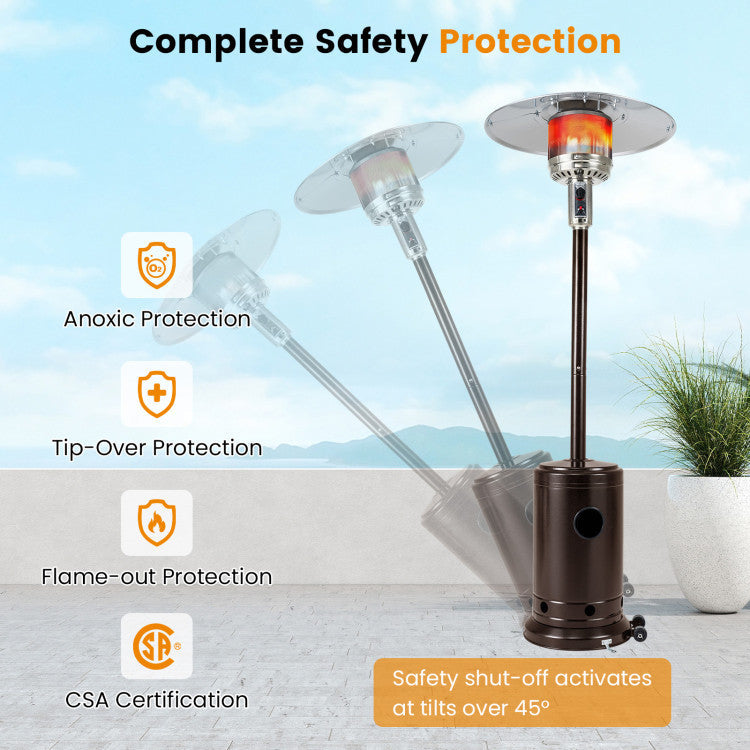 50,000 BTU Patio Propane Gas Heater with Stainless Steel Burner