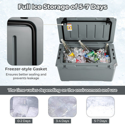 50 QT Rotomolded Cooler Insulated Portable Ice Chest with Integrated Cup Holders