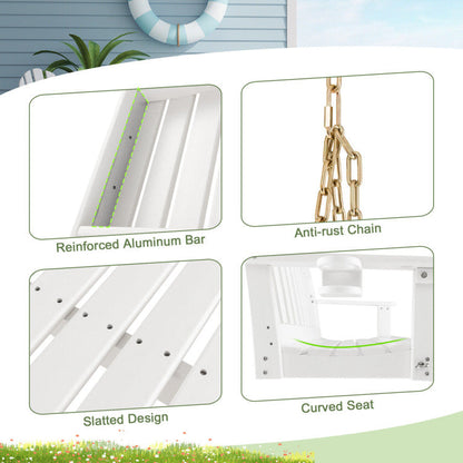 54 Inch HDPE Patio Porch Swing with Cup Holder