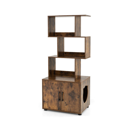 56 Inch Tall Cat Litter Box Enclosure with Storage