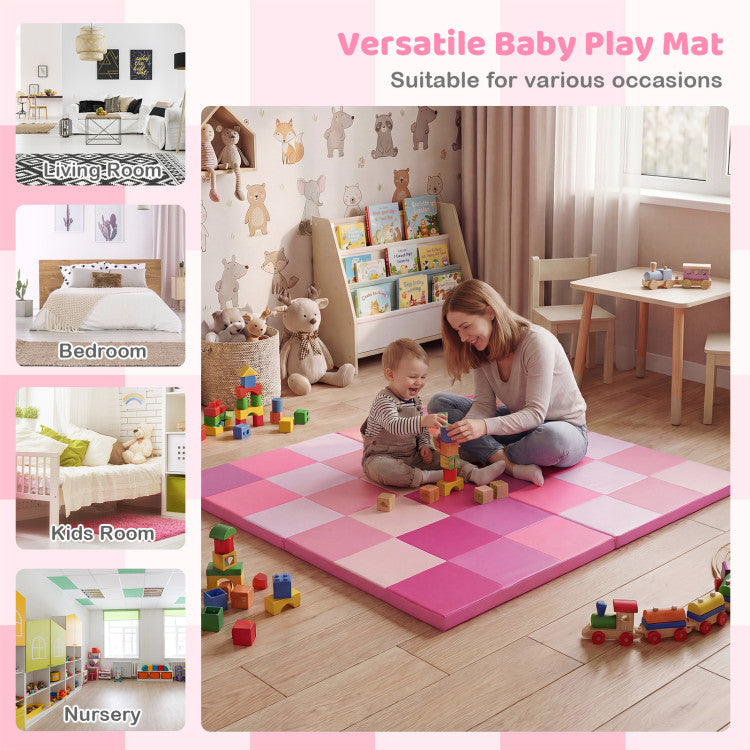 58 Inch Toddler Folding Activity Floor Mat Foam Baby Play Mat