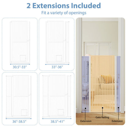 59” Extra Tall Pet Gate Heavy-Duty Metal Cat Gate with Wide Opening