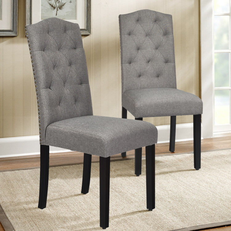 Set of 2 Modern Tufted Dining Chairs with Padded Seat
