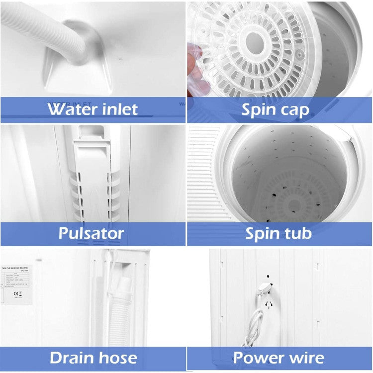 20 lbs Compact Twin Tub Washing Machine for Home Use