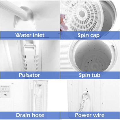 20 lbs Compact Twin Tub Washing Machine for Home Use