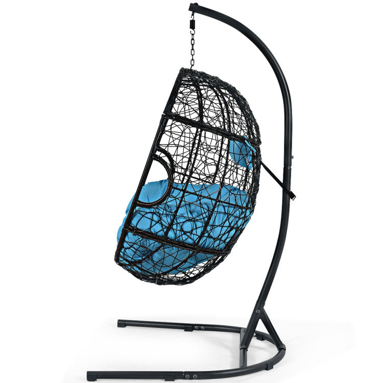 Indoor/Outdoor Hanging Cushioned Hammock Chair with Stand