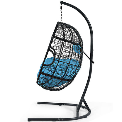 Indoor/Outdoor Hanging Cushioned Hammock Chair with Stand