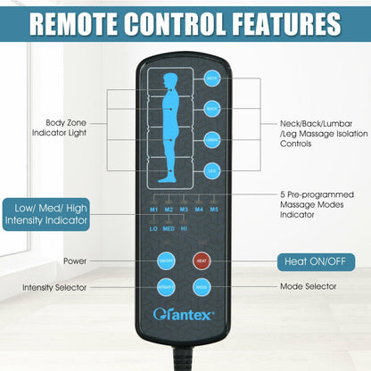 Foldable Massage Mat with Heat and 10 Vibration Motors