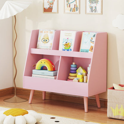 5-Cube Kids Bookshelf and Toy Organizer with Anti-Tipping Kits