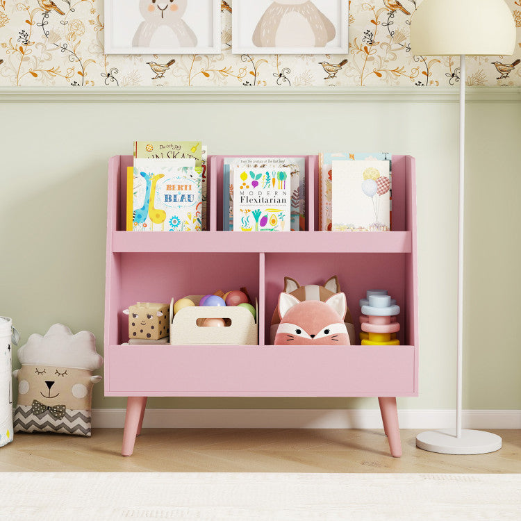5-Cube Kids Bookshelf and Toy Organizer with Anti-Tipping Kits