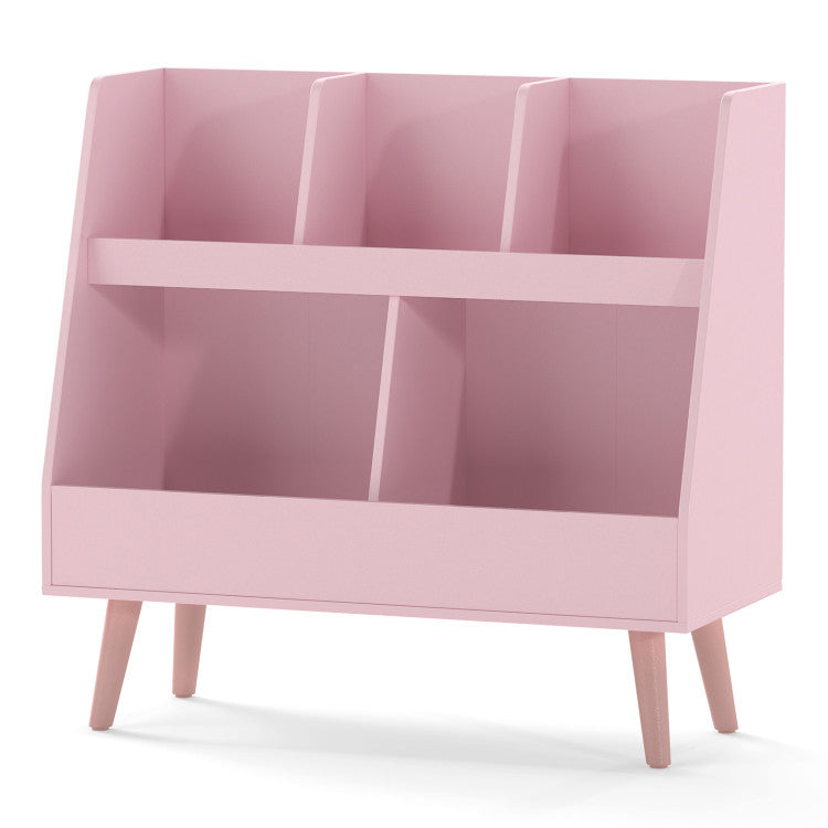 5-Cube Kids Bookshelf and Toy Organizer with Anti-Tipping Kits