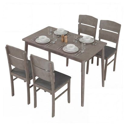 5-Piece Dining Table Set with High Curved Back for 4 People