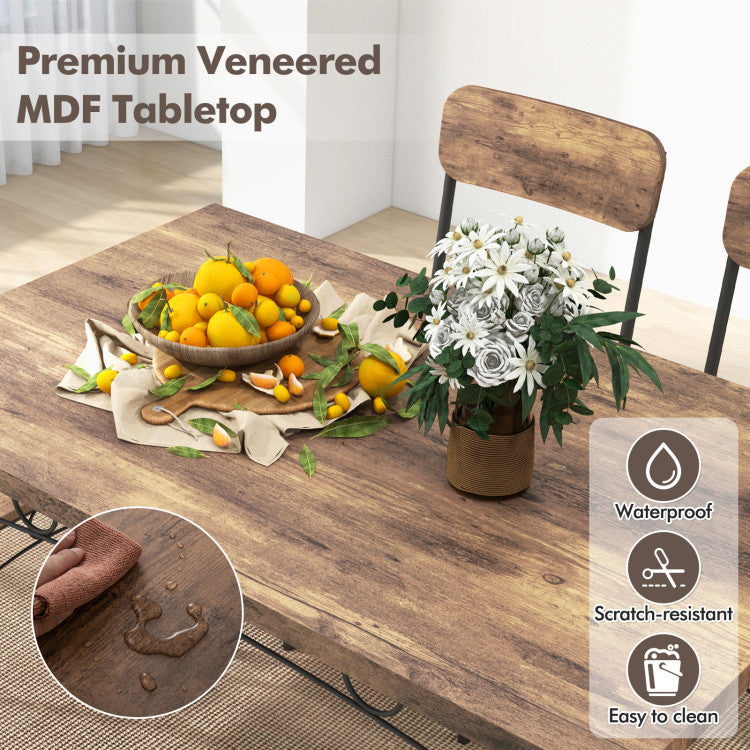 5-Piece Industrial Dining Table Set for 4 for Small Place Apartment