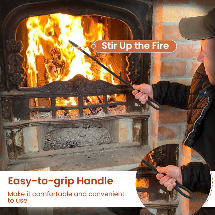 5 Pieces Fireplace Tool Set Fireplace Accessories with Poker
