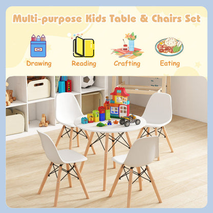 5 Pieces Kid's Colorful Set with 4 Armless Chairs