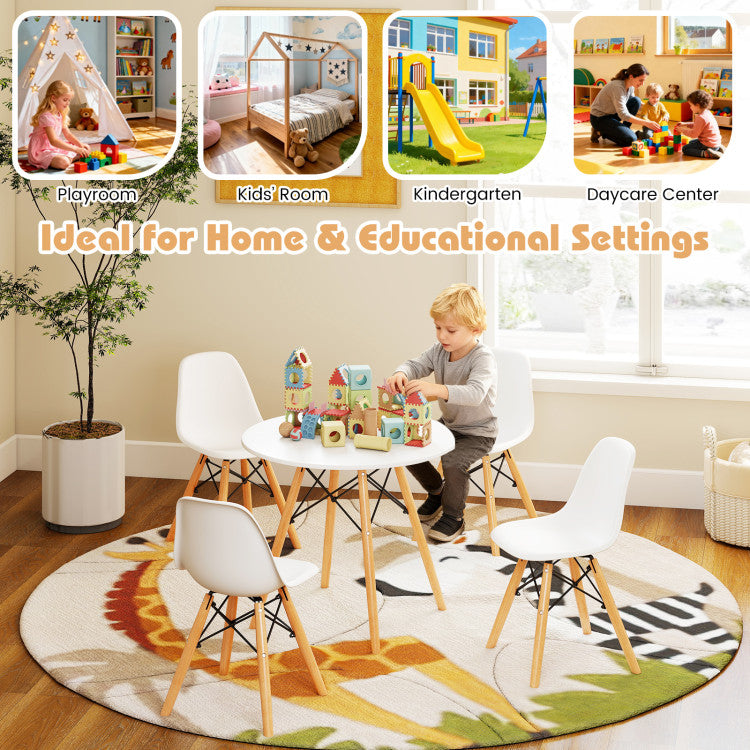 5 Pieces Kid's Colorful Set with 4 Armless Chairs