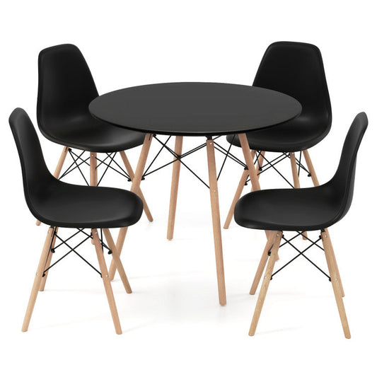 5 Pieces Dining Table Set With Solid Wood Leg