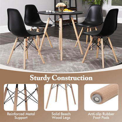 5 Pieces Dining Table Set With Solid Wood Leg