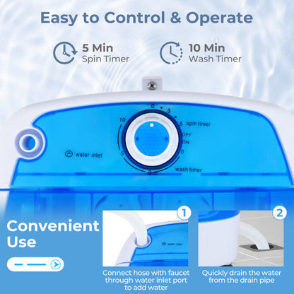 5.5 lbs Portable Semi Auto Washing Machine for Small Space
