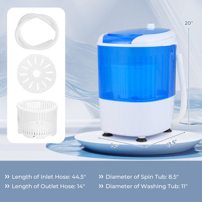 5.5 lbs Portable Semi Auto Washing Machine for Small Space