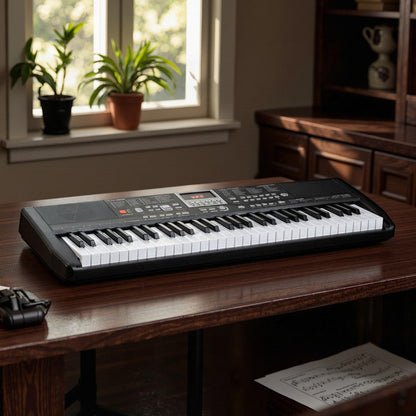 61 Keys Beginners Piano Keyboard Electric Keyboard Kit with Adjustable Stand and Stool