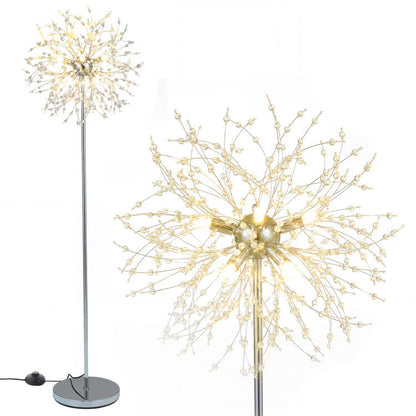 63-Inch Crystal Floor Lamp with Acrylic Crystals