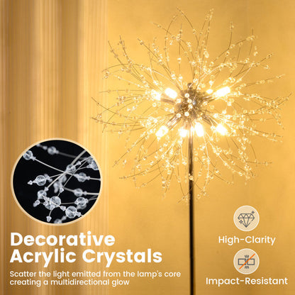 63-Inch Crystal Floor Lamp with Acrylic Crystals