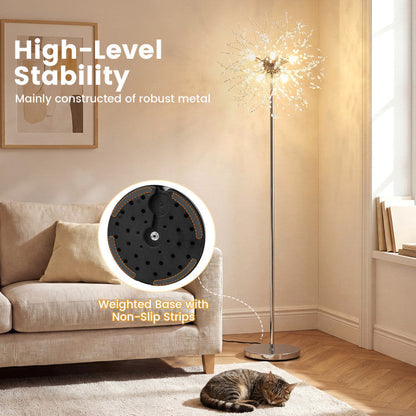 63-Inch Crystal Floor Lamp with Acrylic Crystals