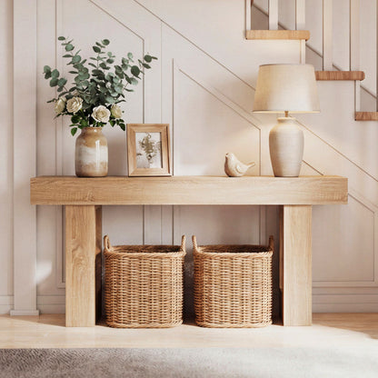 63 Inches Long Console Table Farmhouse Entryway Table with Storage