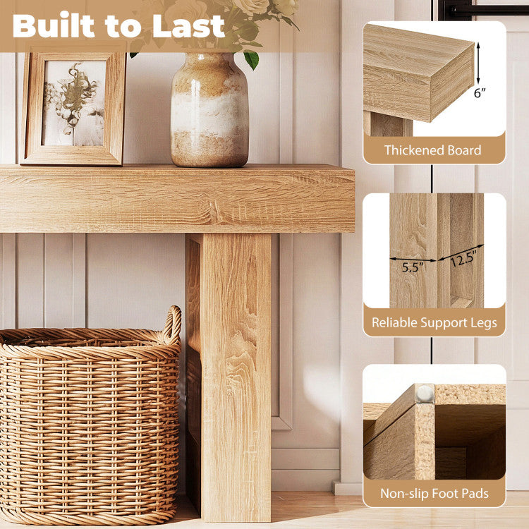 63 Inches Long Console Table Farmhouse Entryway Table with Storage