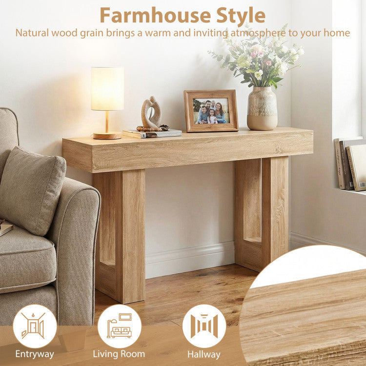 63 Inches Long Console Table Farmhouse Entryway Table with Storage