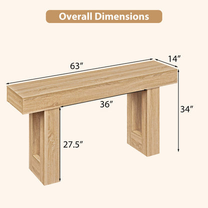 63 Inches Long Console Table Farmhouse Entryway Table with Storage