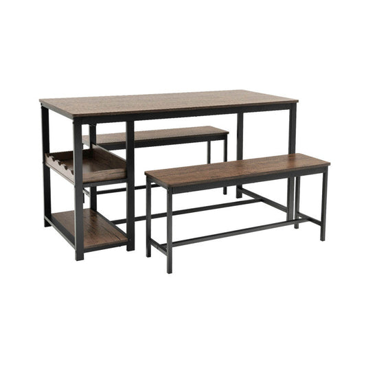 3 Pieces Dining Table Set with Wine Rack
