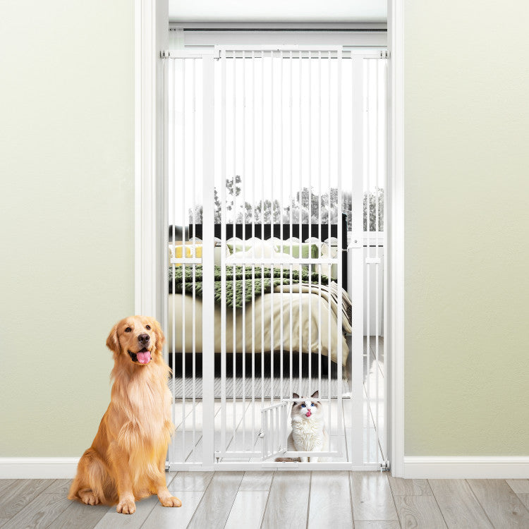 67.5" Extra Tall Pet Gate Heavy-Duty Metal Cat Gate with 30.5"-41" Wide Opening