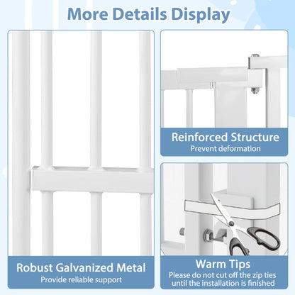 67.5" Extra Tall Pet Gate Heavy-Duty Metal Cat Gate with 30.5"-41" Wide Opening