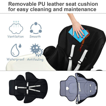 Foldable High Chair with Multiple Adjustable Backrests
