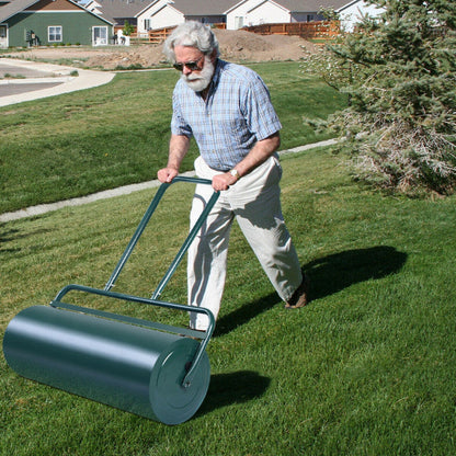 24 x 13 Inch Heavy-Duty Tow Lawn Roller Water Filled Metal Push Roller
