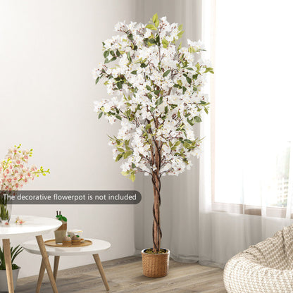 6 Feet Artificial Bougainvillea Tree with 910 White Flowers