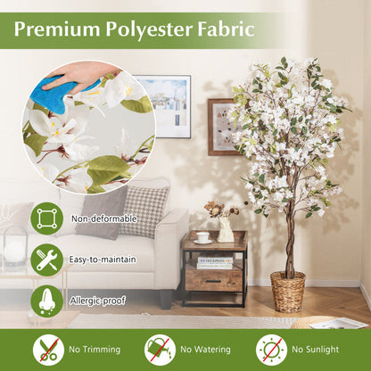 6 Feet Artificial Bougainvillea Tree with 910 White Flowers