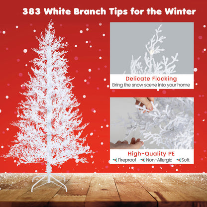 6 Feet Artificial Xmas Tree with 383 PE Branch Tips and 300 LED Lights